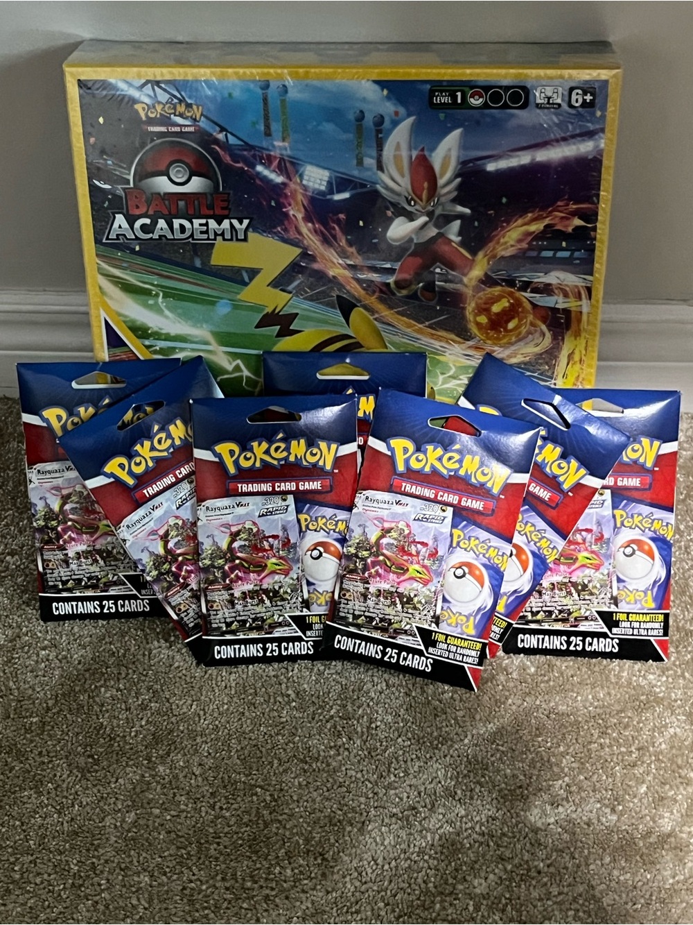 Pokemon Battle Academy Box with Blue and Yellow Booster Packs